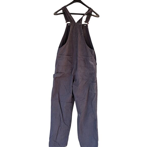 VANS Women's Medium Black Denim Overalls "Groundwork" Carpenter Bib Cotton - Picture 2 of 10